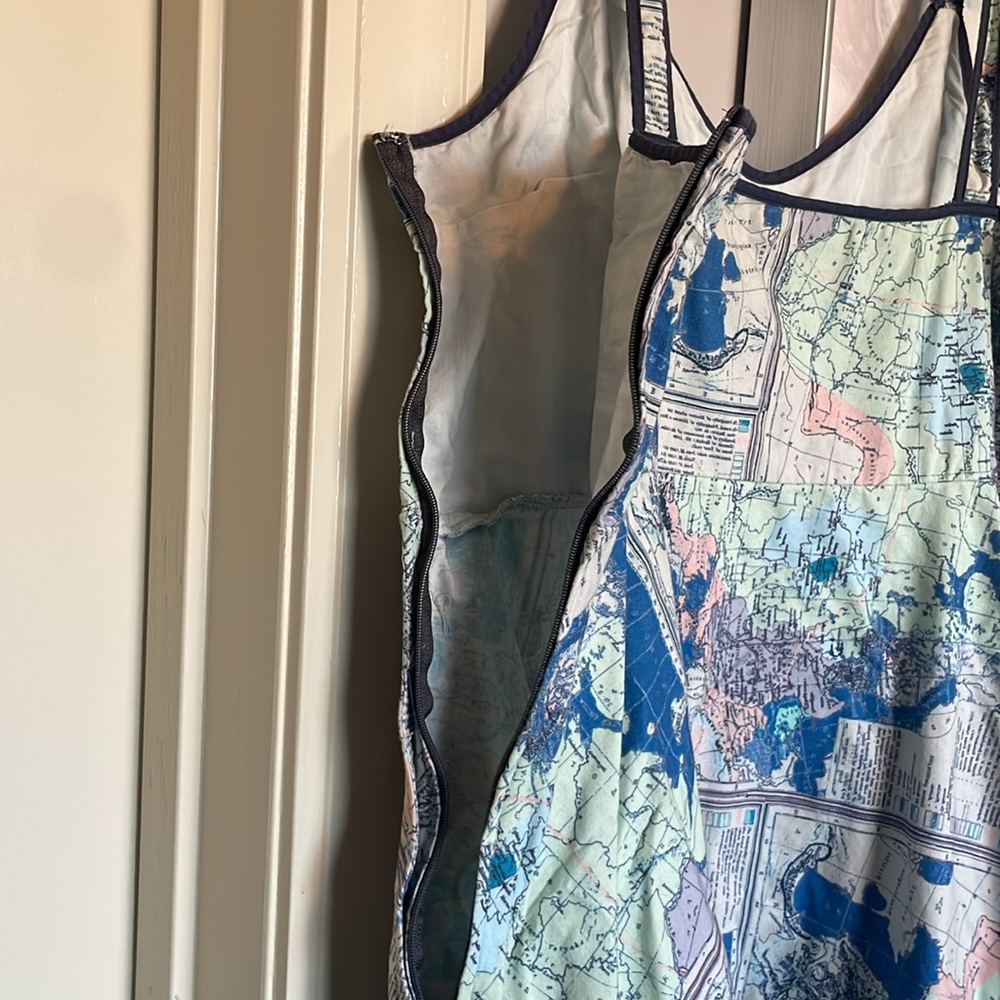Modcloth Waving From the Waterfront Map Print Dress Sz XL - Picture 8 of 11